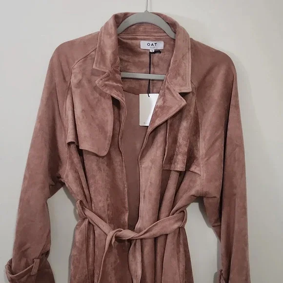 Oat New York Faux Suede Jacket Dusty Rose small - Picture 3 of 6